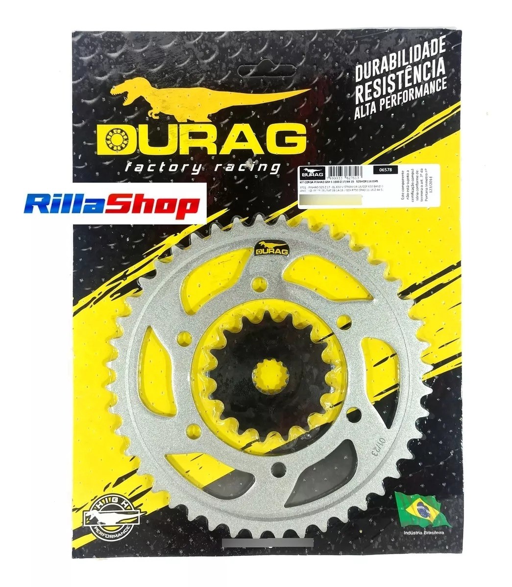 Kit Coroa E Pinhão Durag 525 44/17 Suzuki Gsx S 1000 15/22