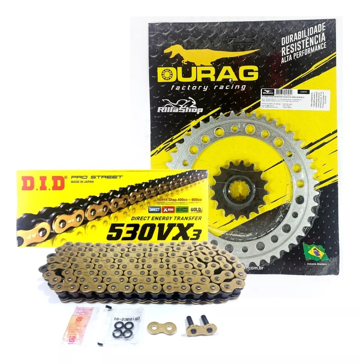 Kit Relação Did 530 Vx3 Dourada Durag 44/16 Honda CB 1000 R 07/17