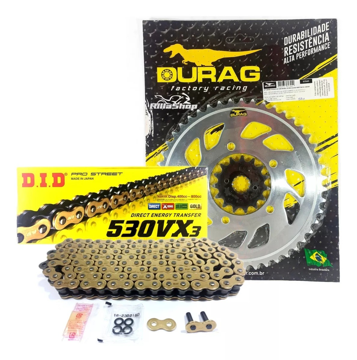 Kit Relação Did 530 Vx3 Dourada Durag 47/15 Suzuki GSF 600/650 Bandit GSX 600/750 F