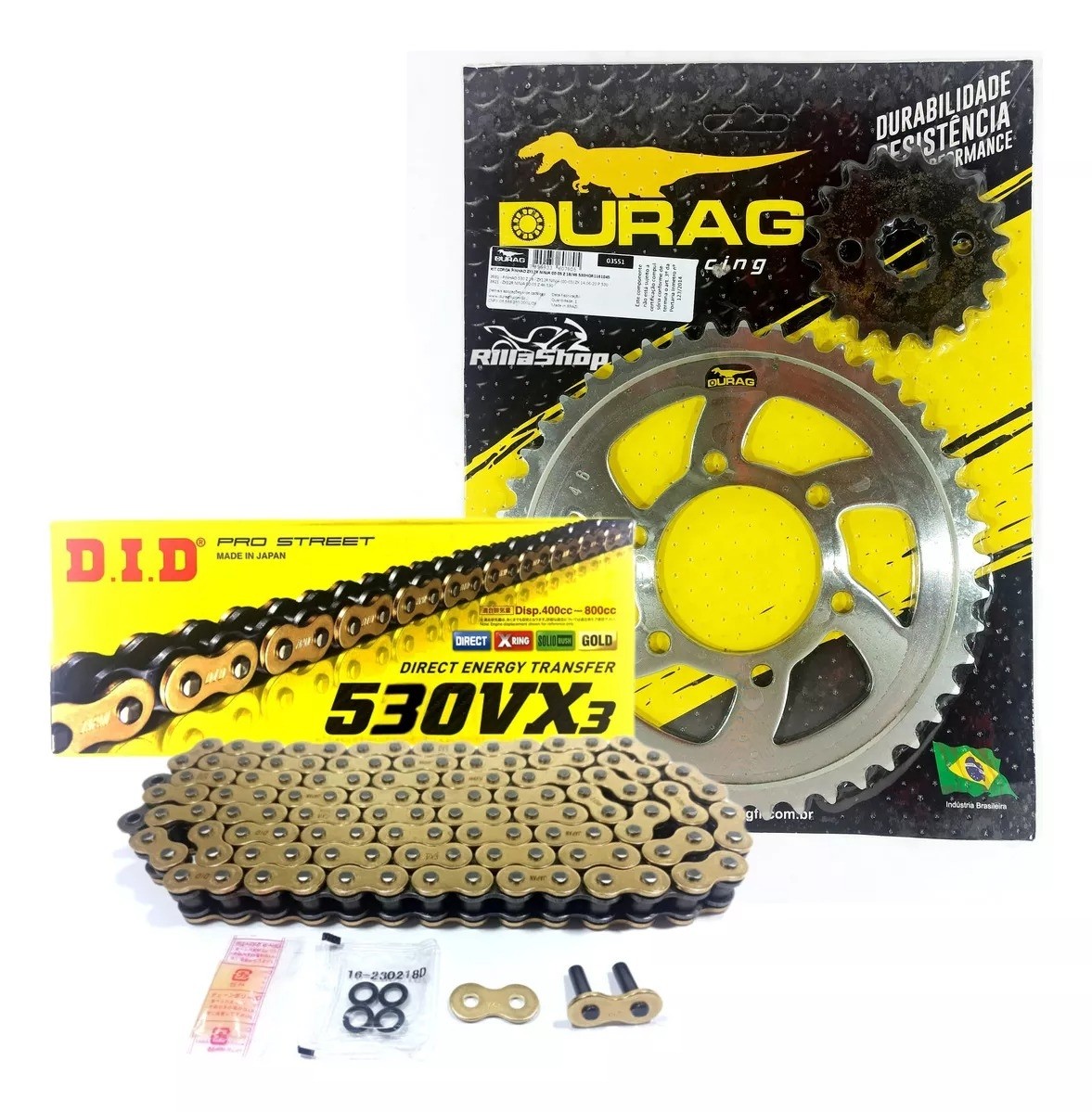 Kit Relação Did 530 Vx3 Dourada Durag 46/18 Kawasaki Ninja ZX 12 00/05