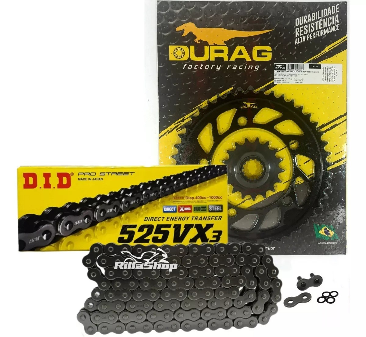 Kit Relação Did 525 Vx3 128l Durag 45/17 BMW S 1000 XR 20/24