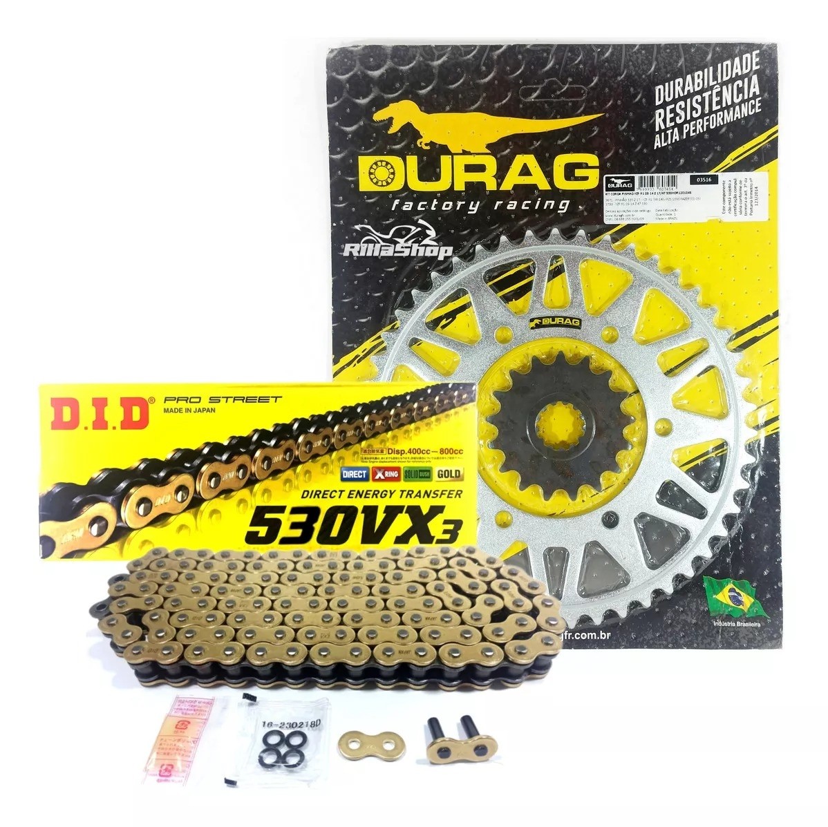 Kit Relação Did 530 Vx3 Dourada Durag 47/17 Yamaha YZF R1 09/14