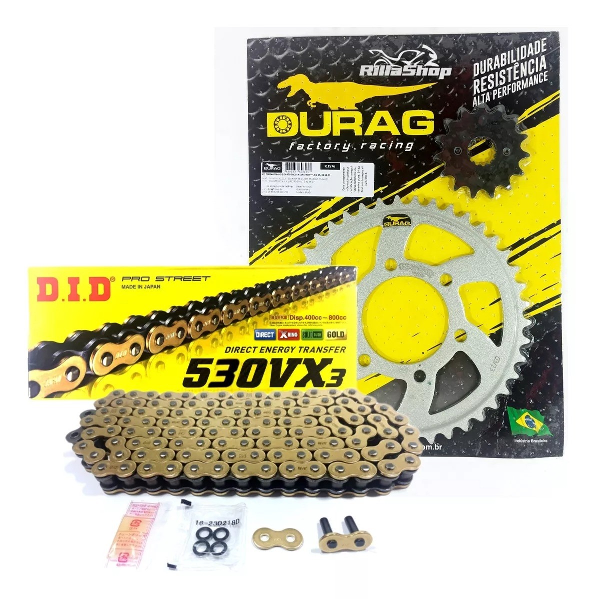 Kit Relação Did 530 Vx3 Dourada Durag 42/15 Suzuki GSX R 750 W Retro Style 98/03