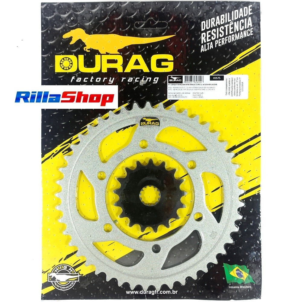 Kit Coroa E Pinhão Durag 525 45/17 Suzuki Gsx R 750 Srad 11/23