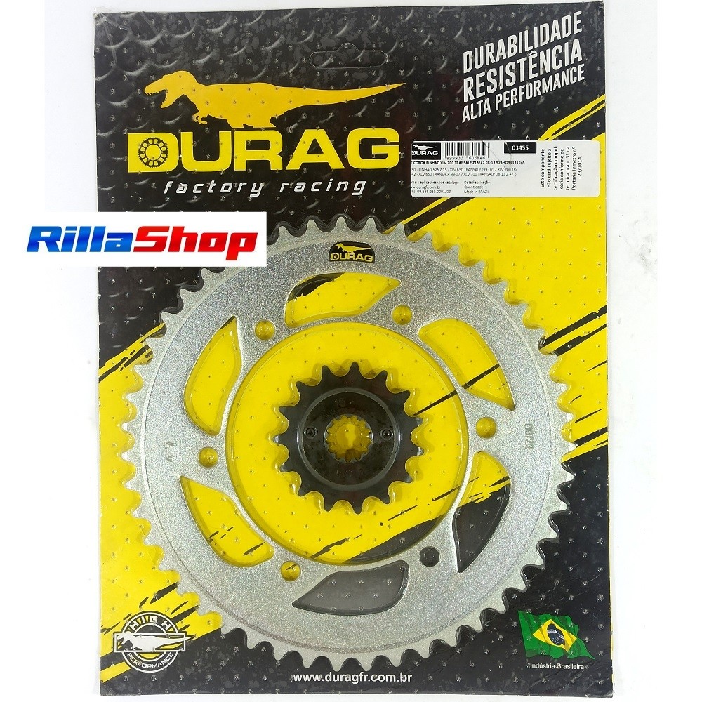 Kit Coroa E Pinhão Durag 525 47/15 Honda Xlv 700 Transalp 11/15
