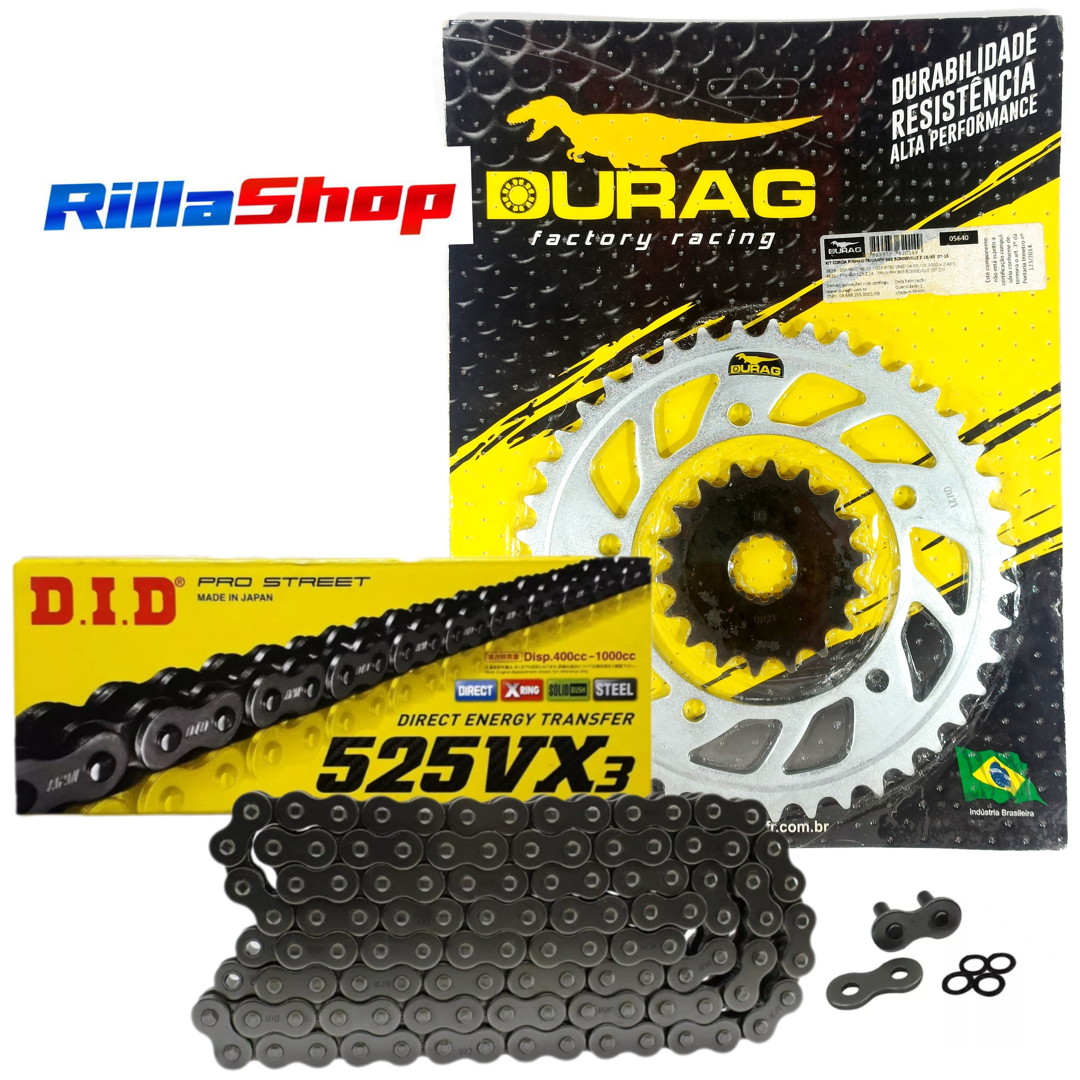 Kit Relação Did 525 Vx3 104l Durag 43/18 Triumph Bonneville 865 07/22