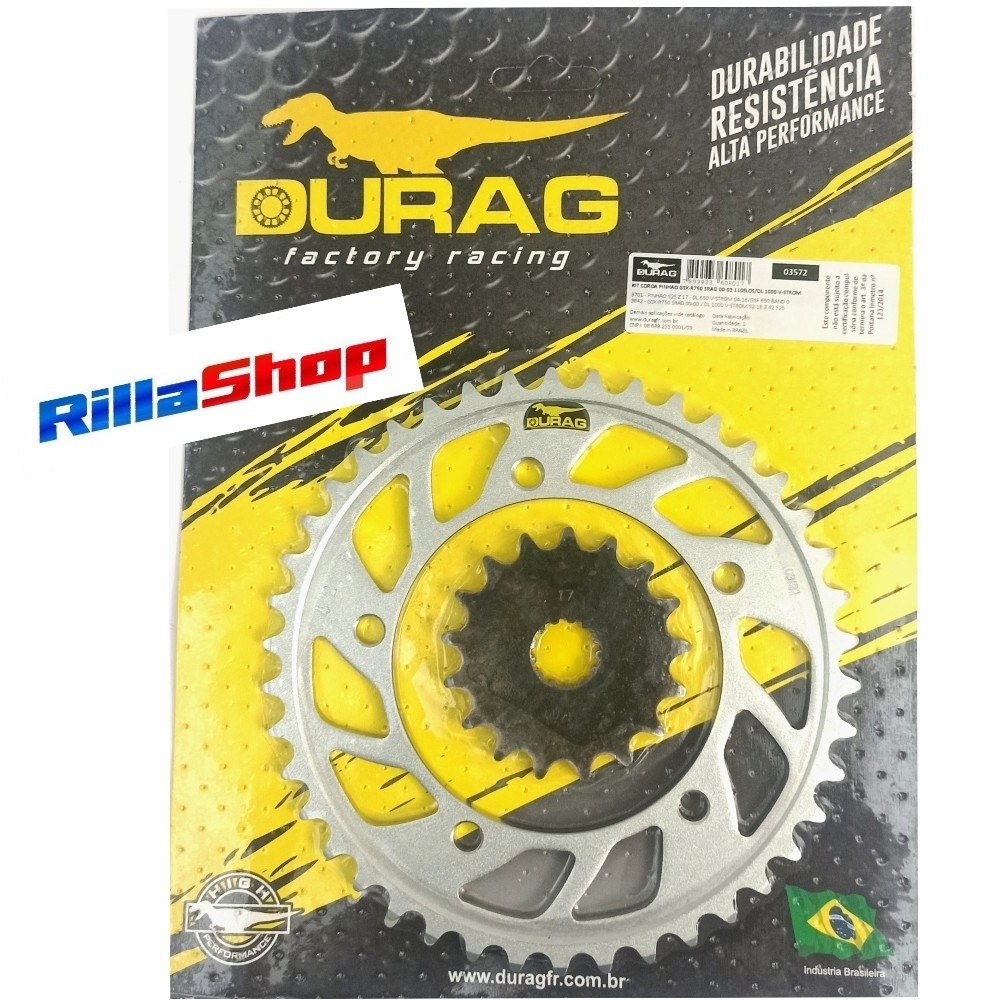 Kit Coroa Pinhão Durag 525 42/17 Suzuki Gsx R 750 Srad 00/03 Dl 1000 V Strom 02/20