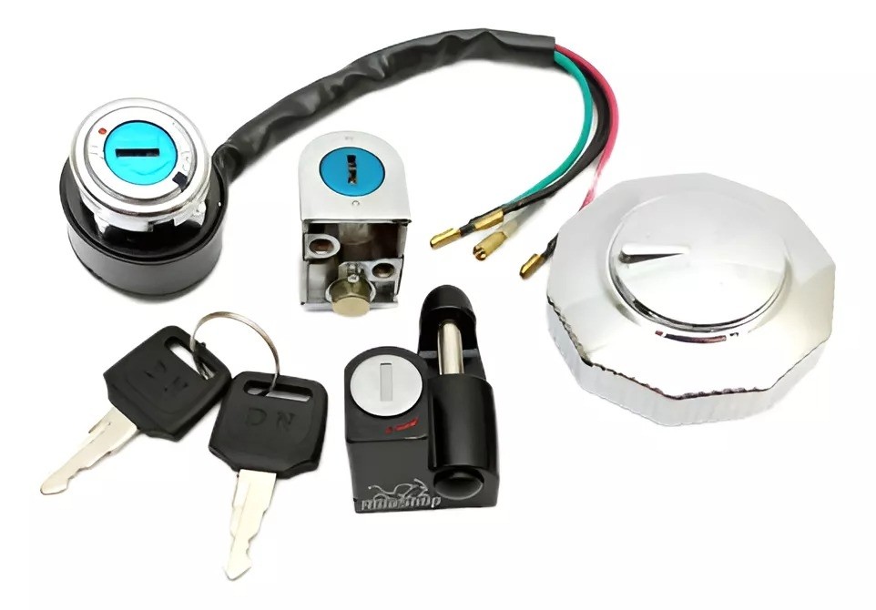 Kit Chave Ignição Tampa Cromada (4 pçs) Cg/ Ml/ Turuna 125 77/82 Modelo Original