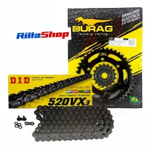 Kit Relação Did 520 Vx3 120l Durag 41/17 Triumph 900 Bonneville T100 17/23 Street 16/23