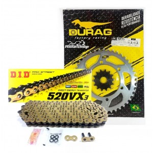 Kit Relação Did 520 Vx3 Dourada Durag 43/14 Yamaha MT 03 321cc STD/ABS 16/24