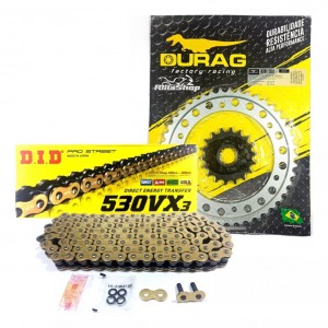 Kit Relação Did 530 Vx3 Dourada Durag 44/18 Triumph 1050 Tiger Sport 14/18