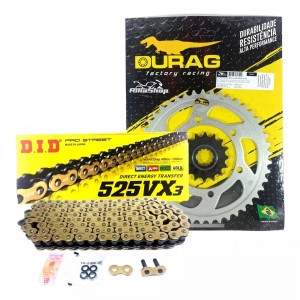 Kit Relação Did 525 Vx3 Dourada Durag 45/16 Yamaha MT 09 13/24