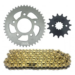 Relação Corrente Fina Dourada 428 43x15 Honda CBX 250 Twister 01/08