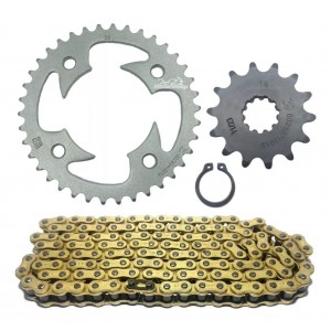 Relação Corrente Fina Dourada 428 38x14 Honda CB 300 F Twister 23/24