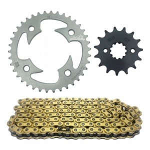 Relação Corrente Fina Dourada 428 38x15 Honda CB 300 F Twister 23/24