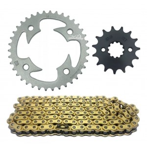 Relação Corrente Fina Dourada 428 38x15 Honda CB 250 F Twister 16/24
