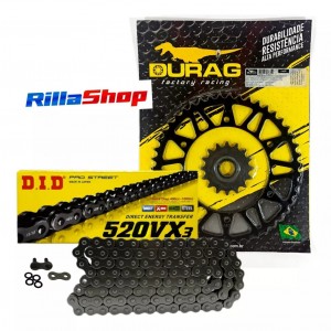 Kit Relação Did 520 Vx3 112l Durag 47/16 BMW F/G 650 GS Dakar 99/06 Aplilia Pegaso 650 98/04