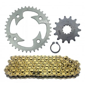 Relação Corrente Fina Dourada 428 38x14 Honda CB 250 F Twister 16/24