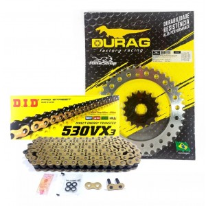 Kit Relação Did 530 Vx3 Dourada Durag 43/18 Triumph 1050 Speed 12/21