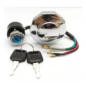 Kit Chave Ignição Tampa Cromada (2 pçs) Cg/ Ml/ Turuna 125 77/82 Modelo Original